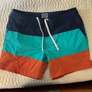 J Crew men’s color block swim trunks size 33